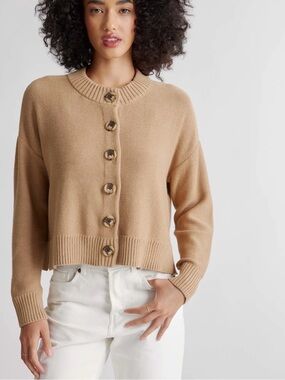 Quince 100% Organic Cotton Cropped Cardigan